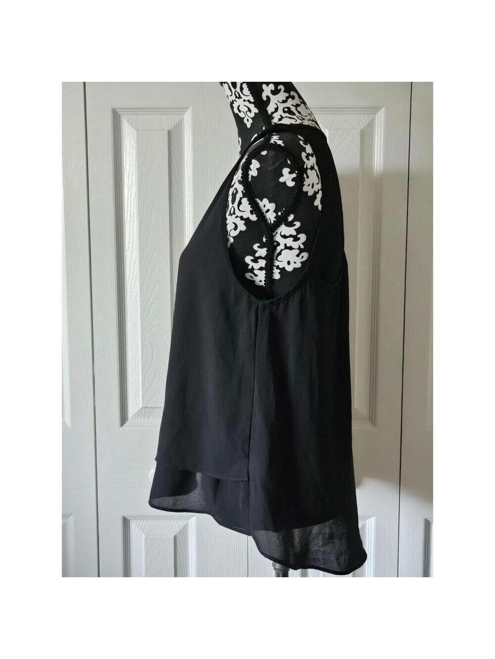 LARGE Women True Light  Layered Sleeveless Racerback Asymmetric Hem Chiffon Top